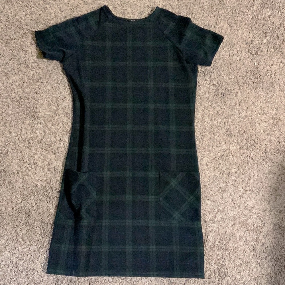 New Look blue and green plaid dress sz 4